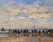 尤金 布丹 : Trouville, the Beach at Low Tide